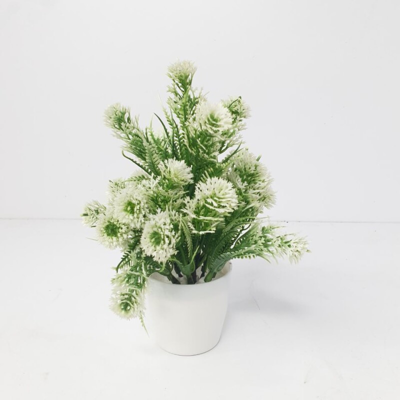 SL38 Green White Artificial Plant (FC)