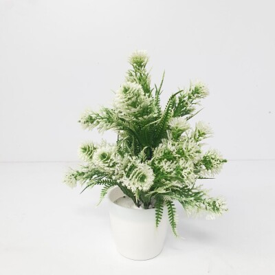 SL38 Green White Artificial Plant (FC)