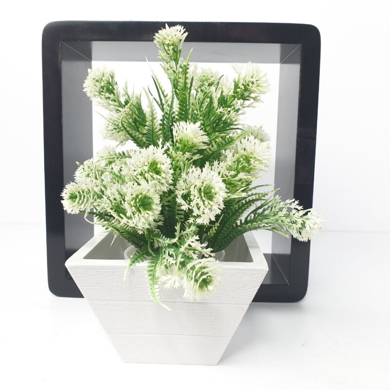 SL38 Green White Artificial Plant (FC)