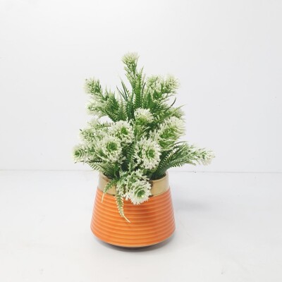 SL38 Green White Artificial Plant (FC)