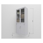 BH Engineered 2- Door White Book Shelf