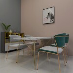4 Seater White Rectangular Dining Set