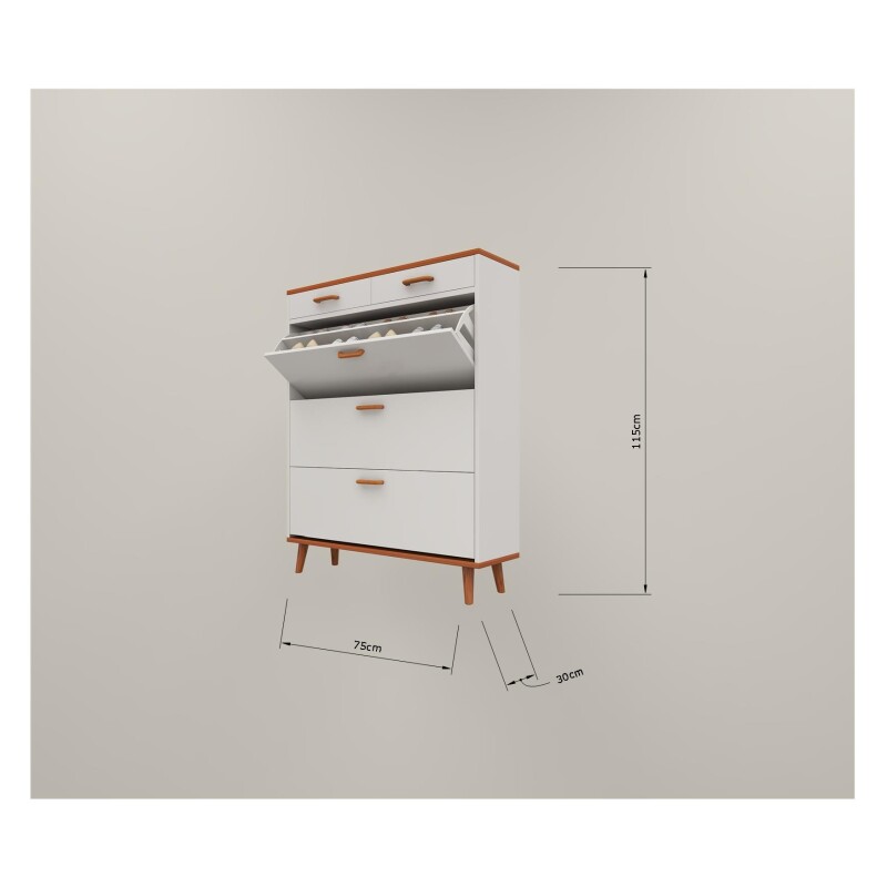 BH Engineered White Wooden Shoe Cabinet