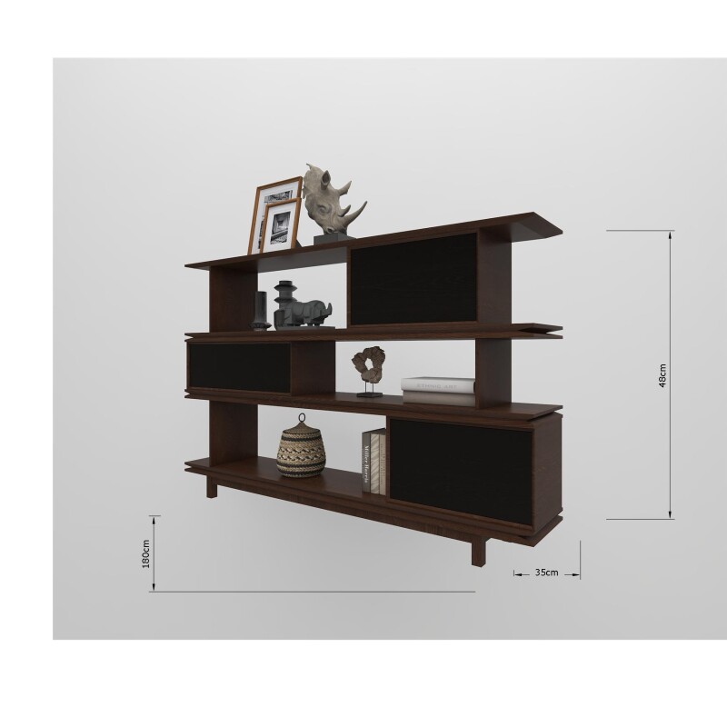 BH Walnut Brown Book Shelf