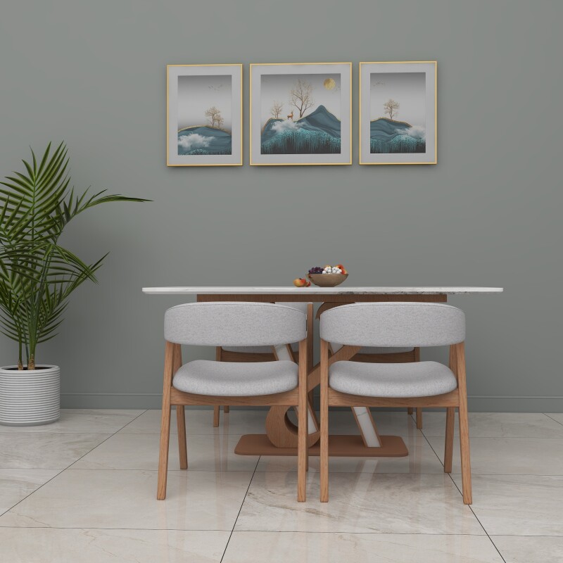 BH Engineered 4 Seater Dining Set