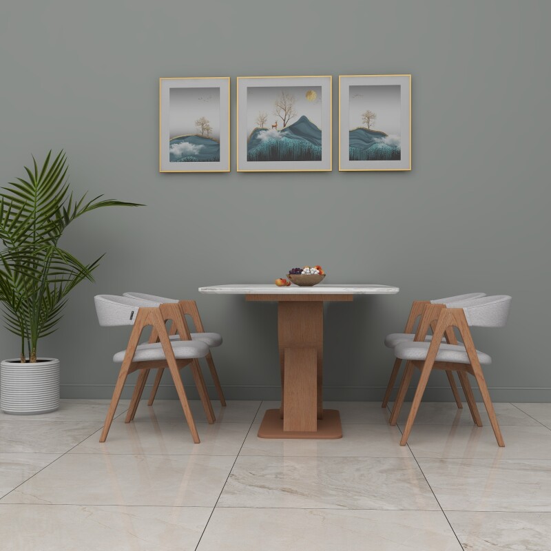 BH Engineered 4 Seater Dining Set