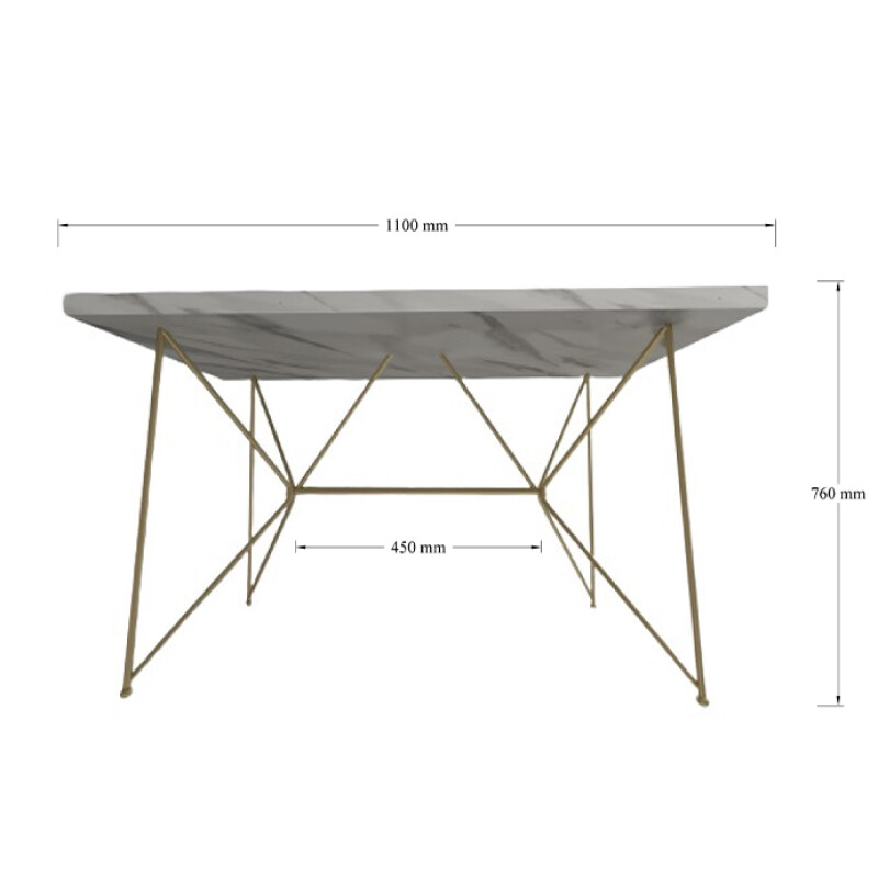 4 Seater White Rectangular Dining Set