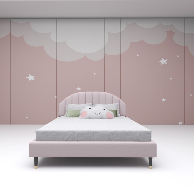 BH Engineered Wood & Fabric Kids Bed