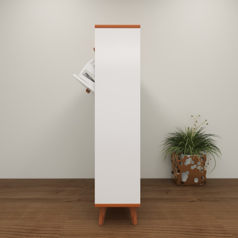 BH Engineered White Wooden Shoe Cabinet