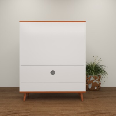 BH Engineered White Wooden Shoe Cabinet