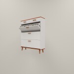 BH Engineered White Wooden Shoe Cabinet