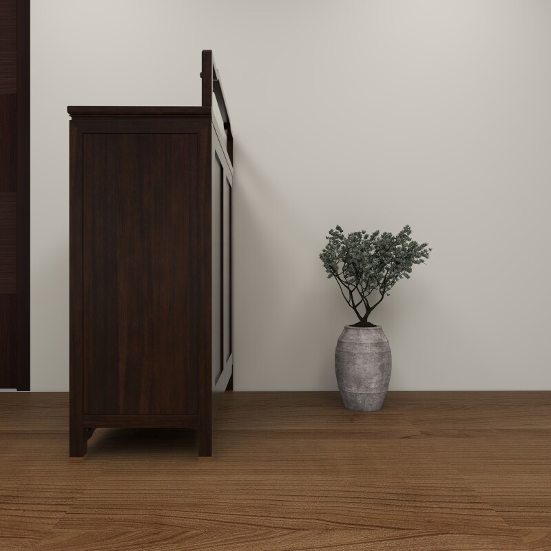 BH Engineered Shoe Rack In Rosewood Finish