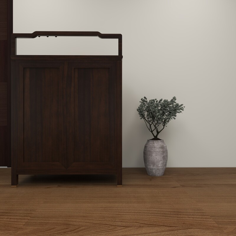 BH Engineered Shoe Rack In Rosewood Finish