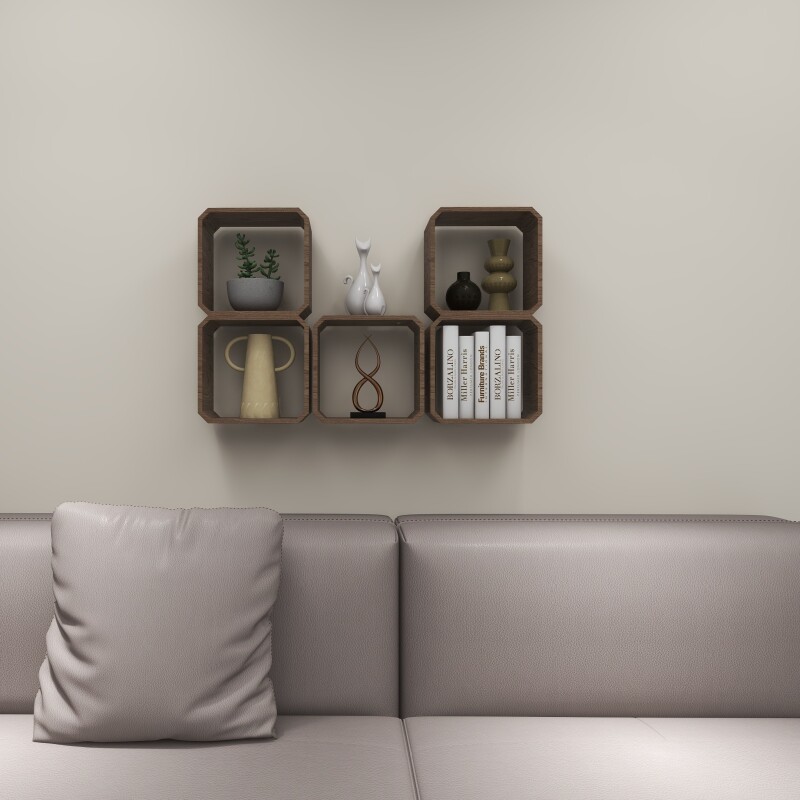BH Engineered Square Wooden Book Shelf