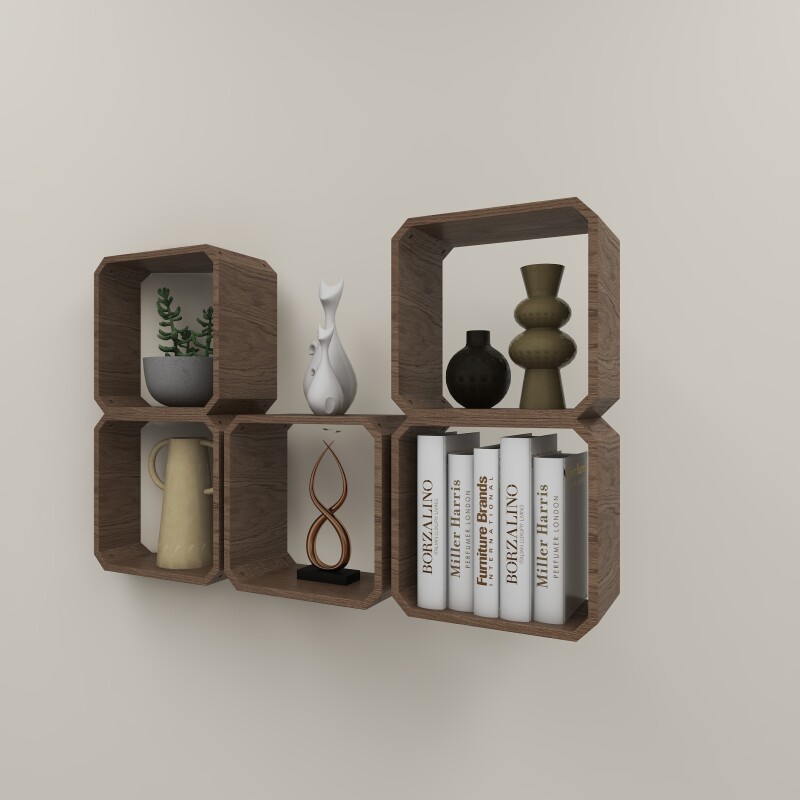 BH Engineered Square Wooden Book Shelf