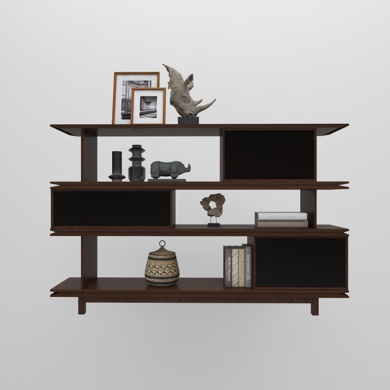 BH Walnut Brown Book Shelf