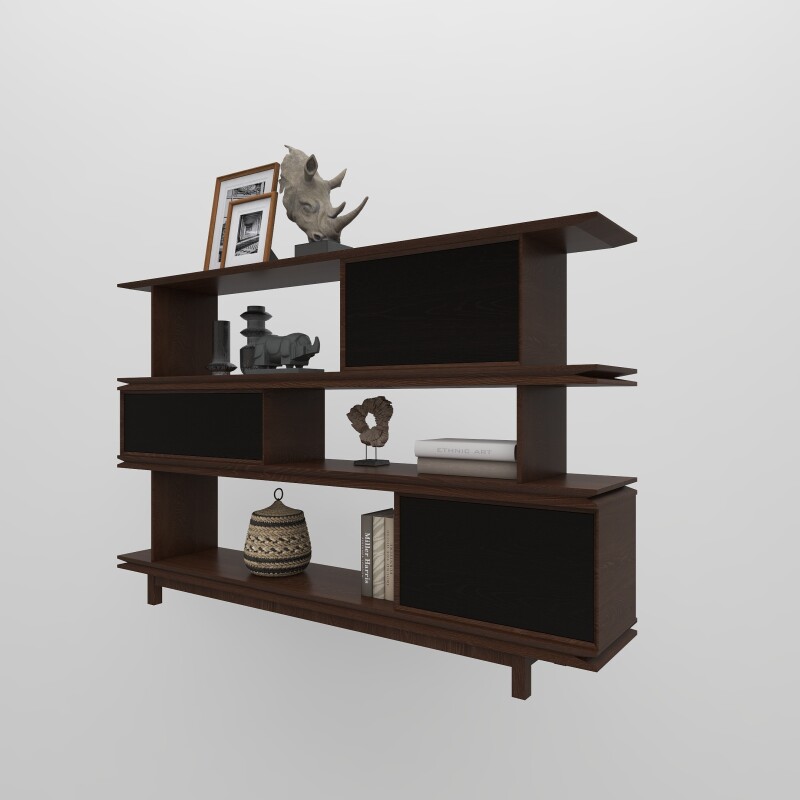 BH Walnut Brown Book Shelf