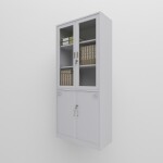 BH Engineered 2- Door White Book Shelf
