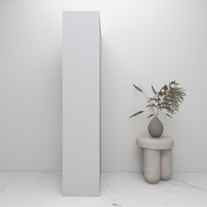 BH Engineered 2- Door White Book Shelf
