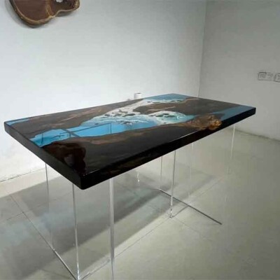 Ocean Finish Epoxy Dining Table