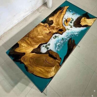 Sea Blue Epoxy Dining Table