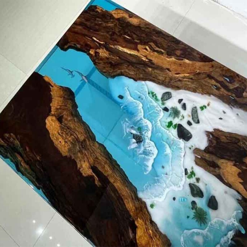 Ocean Finish Epoxy Dining Table