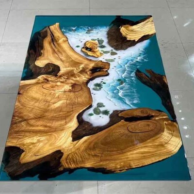 Sea Blue Epoxy Dining Table