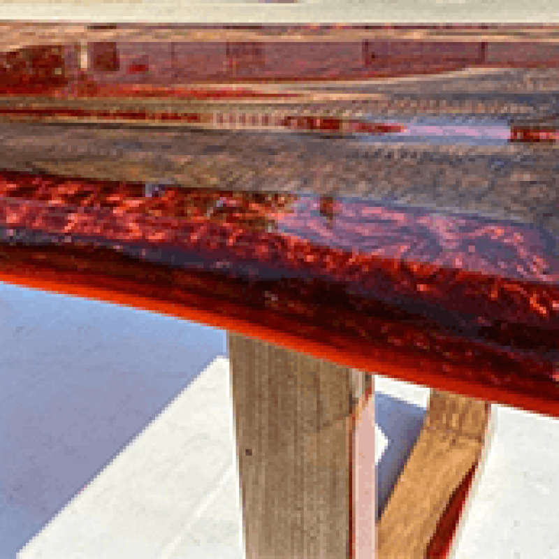 Red Metallic Epoxy Dining Table