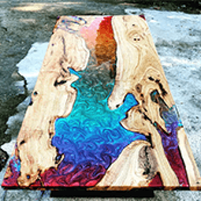 Rainbow Inspired Epoxy Dining Table