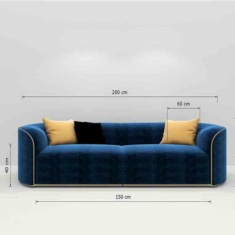 BH Engineered Elegant Blue Fabric Sofa Set