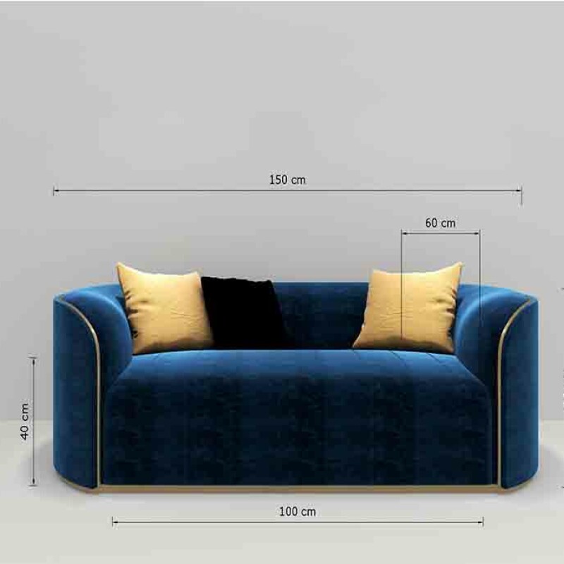 BH Engineered Elegant Blue Fabric Sofa Set