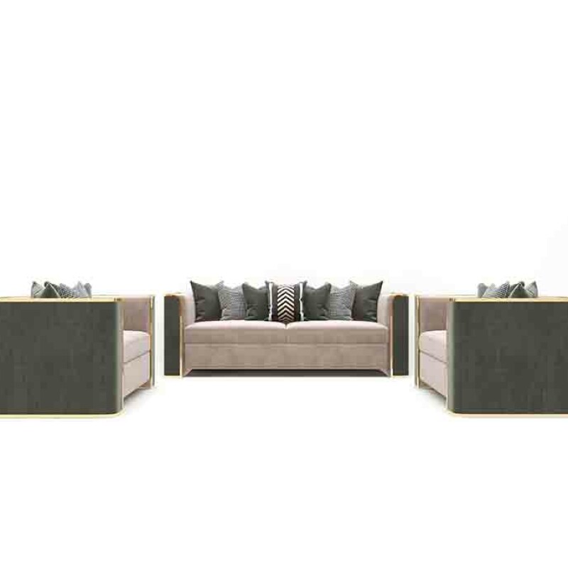 BH Engineered Brownish Green Leather Sofa