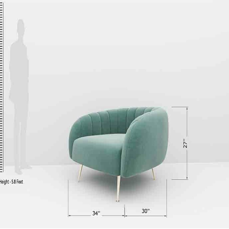 BH Engineered Pastel Green Fabric Sofa