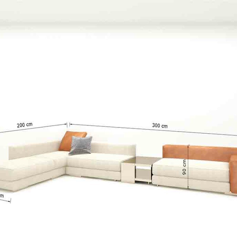 BH Engineered Two-Tone Leather Sofa