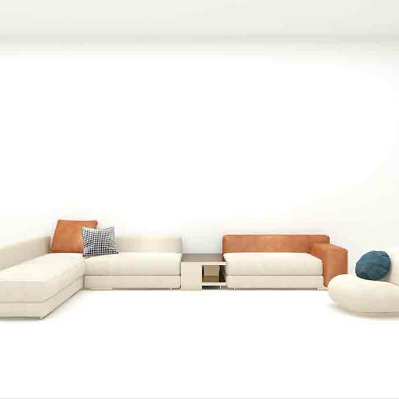 BH Engineered Two-Tone Leather Sofa