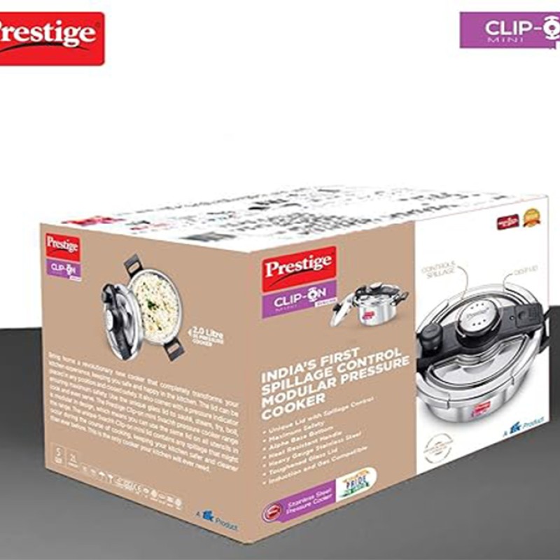 Prestige Svachh Clip-on Mini Stainless Steel 3 Litre Outer Lid Pressure Cooker