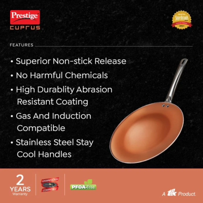 Prestige Cuprus Non-Stick Tawa, 320MM
