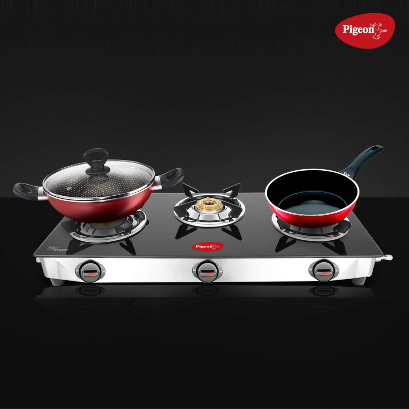 Pigeon Glass Top Ayush 3 Burner