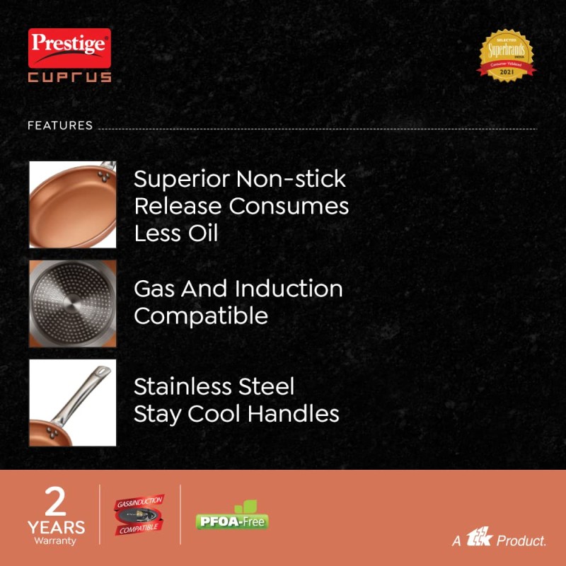 Prestige Cuprus Non-Stick Fry Pan, 200MM