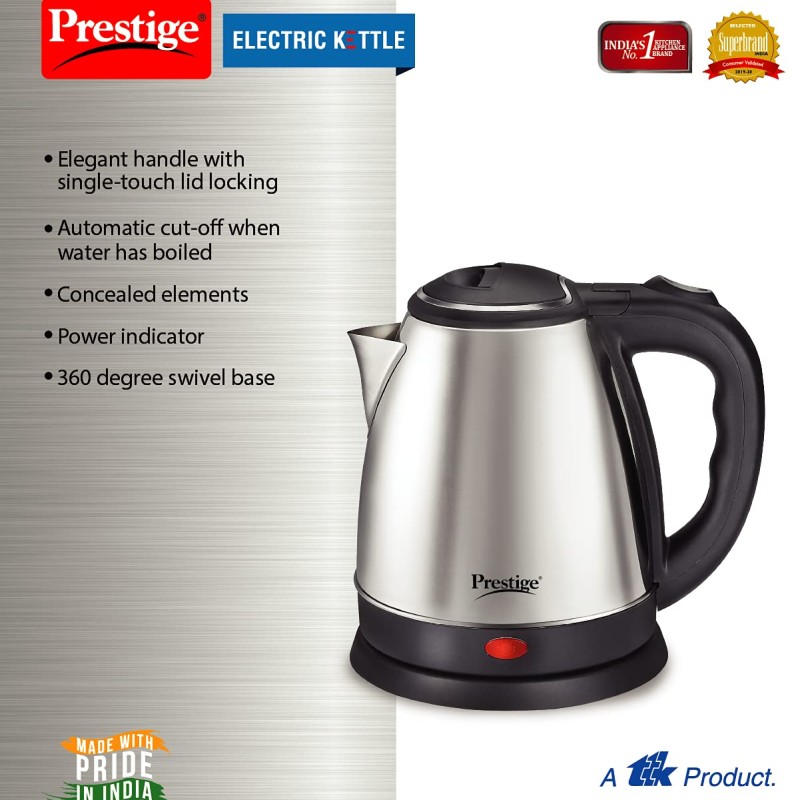 Prestige PKOSS 1.5 L Stainless Steel Kettle