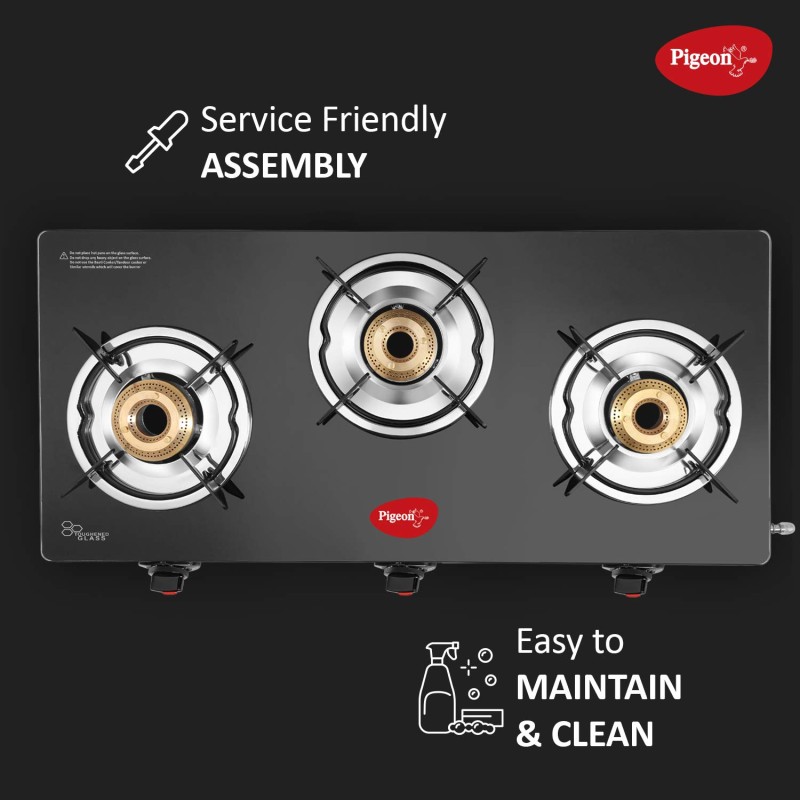 Pigeon Glass Top Ayush 3 Burner