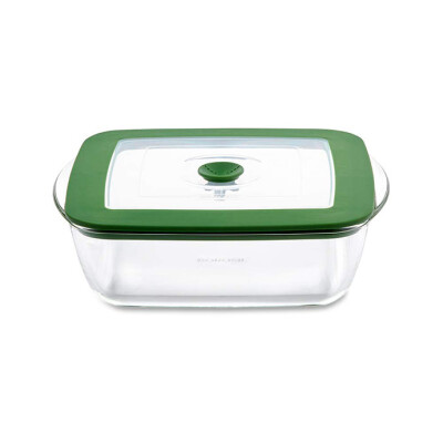 Borosil Square Dish With Green Lid 2.2L
