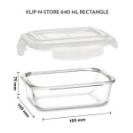 Borosil KLIP-N-Store Rectangle 640ML