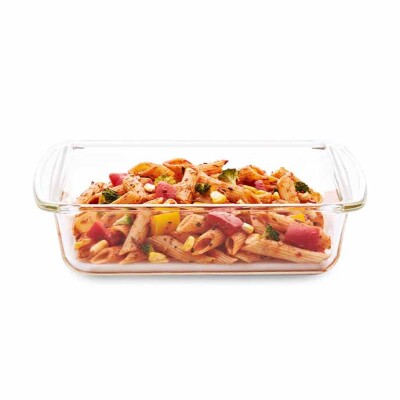 Borosil Square Dish With Handle Easy Grip 2L
