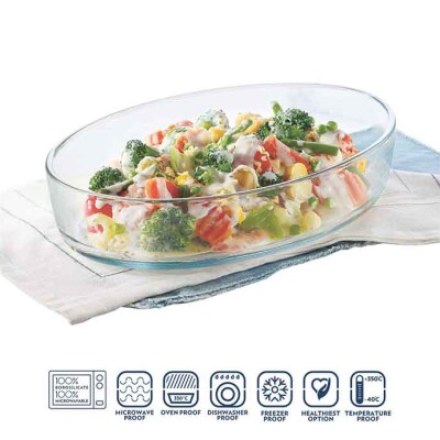 Borosil Oval Baking Dish 1.6L