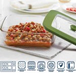 Borosil Square Dish With Green Lid 2.2L