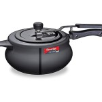 Prestige Nakshatra Plus Svachh Hard Anodised Spillage Control Handi Inner Lid Pressure Cooker, 3L(Black)