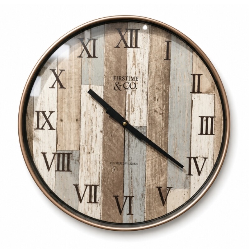 Rustic Roman Wall Clock – Wooden Vintage Design