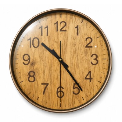 Wooden Modern Wall Clock – Natural Oak Finish