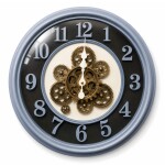 Modern Gear Wall Clock – Grey & Gold Design